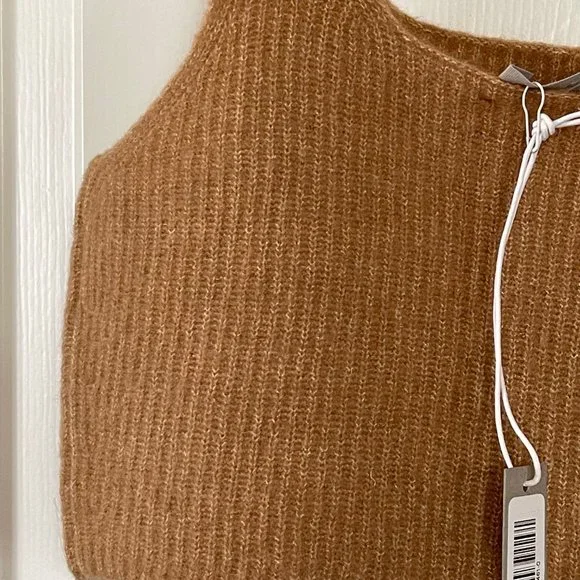 Everlane Brown Square Neck Crop Tank Top Size Medium - Picture 2 of 8